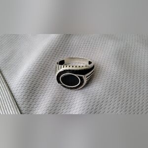 (Size 13) Black Onyx Sterling Silver (.925) Ring